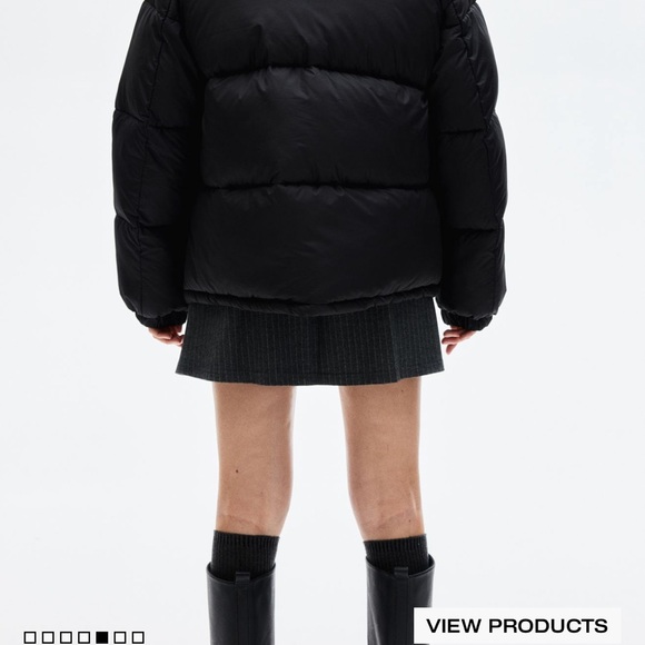 Hooded Black oversize Puffer jacket - Picture 6 of 6